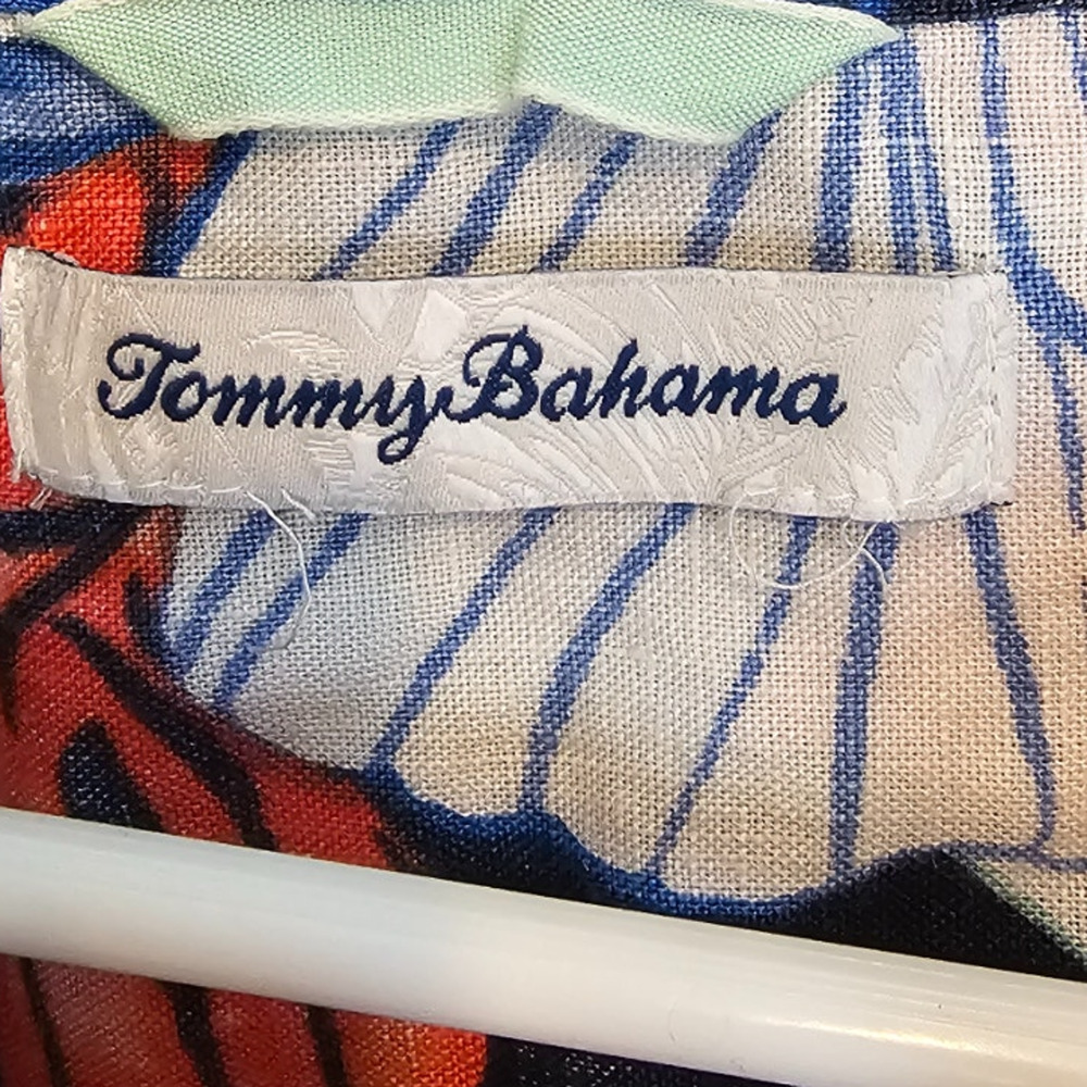 Tommy Bahama Womens Floral Linen Hawaiian Shirt Sz XL Tropical Resortwear Beach - Picture 6 of 7